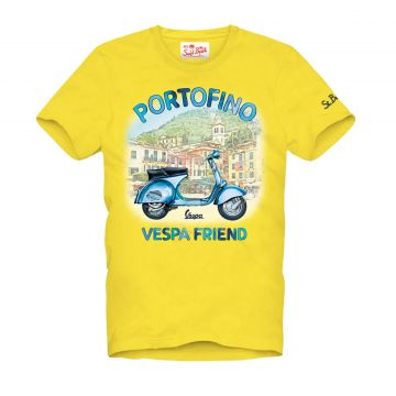 Man cotton t-shirt with vespa print l