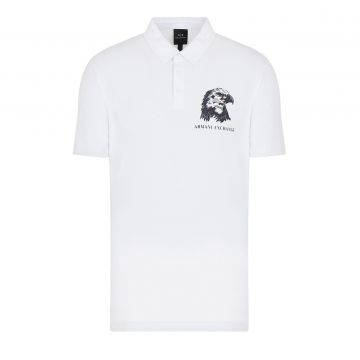 Eagle printed cotton polo shirt l