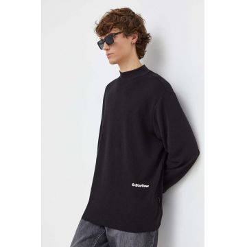 G-Star Raw longsleeve din bumbac culoarea negru, neted