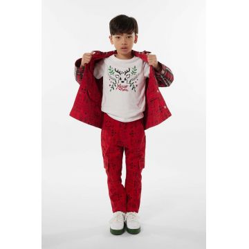 Kenzo Kids tricou de bumbac pentru copii culoarea bej, cu imprimeu