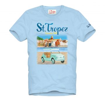 Man cotton t-shirt with fiat 500 print xl