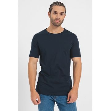 Tricou cu decolteu rotund si model uni