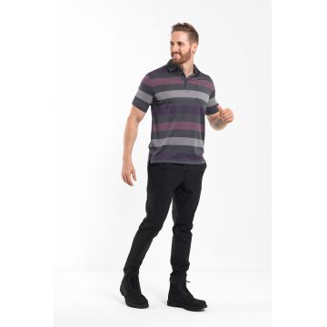 Tricou polo regular fit cu model in dungi