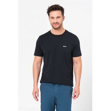 Tricou regular fit cu decolteu la baza gatului