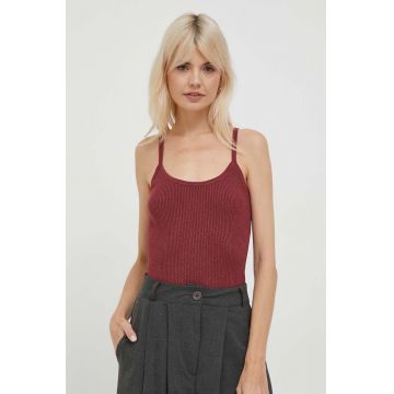 United Colors of Benetton top femei, culoarea bordo