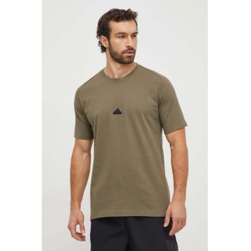 adidas tricou din bumbac Z.N.E barbati, culoarea verde, cu imprimeu