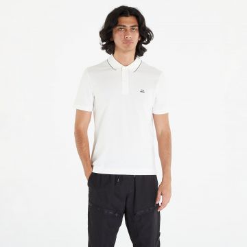 Tricou C.P. Company Stretch Piquet Slim Polo Shirt White