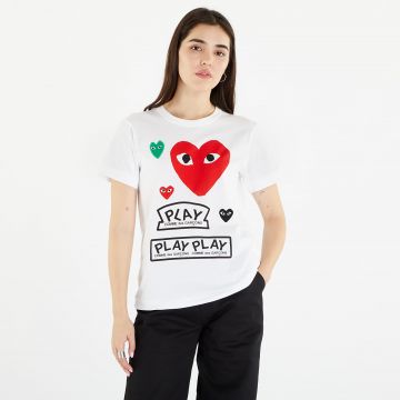 Tricou Comme des Garçons PLAY Heart Logo Tee White