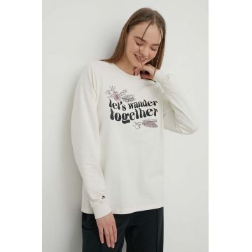 Converse longsleeve din bumbac culoarea bej