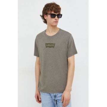 Levi's tricou barbati, culoarea verde, cu imprimeu