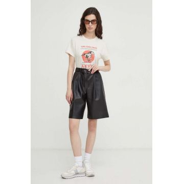 Levi's tricou din bumbac femei, culoarea bej