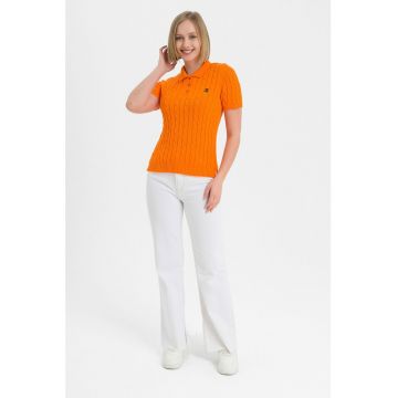 Tricou polo cu model torsade Aracely