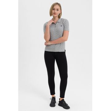 Tricou polo cu model torsade Aracely