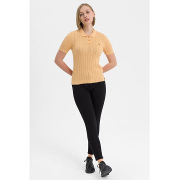 Tricou polo cu model torsade Aracely