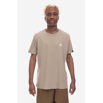 Alpha Industries tricou din bumbac Alpha Industries Basic T Small Logo 188505 679 culoarea bej, uni 188505.679-beige