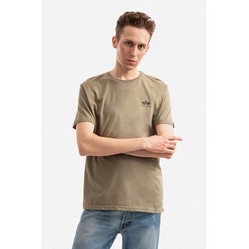 Alpha Industries tricou din bumbac Backprint culoarea verde, cu imprimeu 128507.154-green