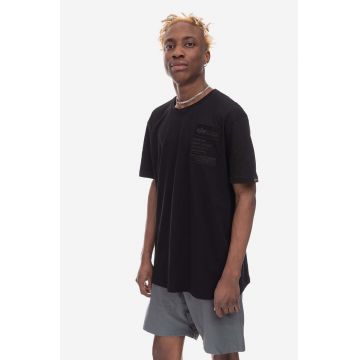 Alpha Industries tricou din bumbac bărbați, culoarea negru, uni 136500.03-black