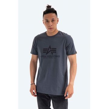 Alpha Industries tricou din bumbac Basic T-Shirt culoarea gri, cu model 100501.412-grey