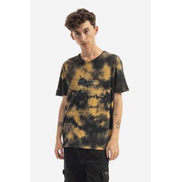 Alpha Industries tricou din bumbac Basic Tee Batik culoarea galben, cu model 116517.20-yellow