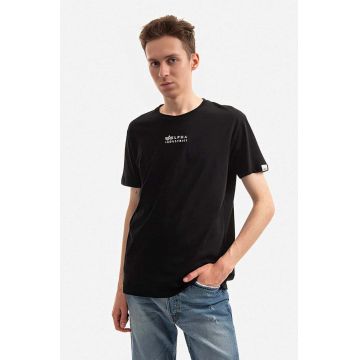 Alpha Industries tricou din bumbac culoarea negru, cu imprimeu 118529.649-black