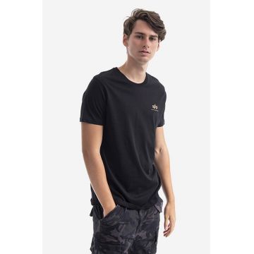 Alpha Industries tricou din bumbac culoarea negru, cu imprimeu 128507CP.380-black