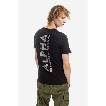 Alpha Industries tricou din bumbac culoarea negru, cu imprimeu 128507RP.285-black