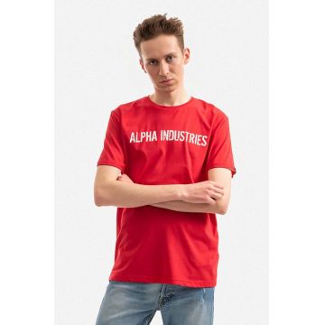 Alpha Industries tricou din bumbac culoarea roșu, cu imprimeu 116512.451-red