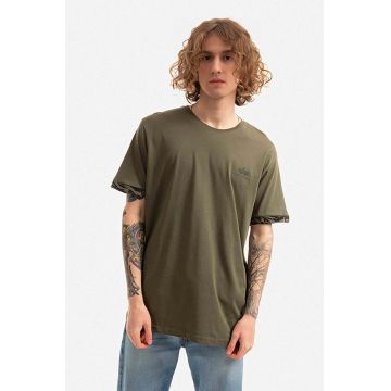 Alpha Industries tricou din bumbac culoarea verde, uni 106509.634-green