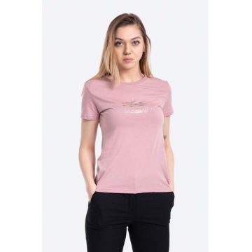 Alpha Industries tricou din bumbac New Basic T Foil Print culoarea roz 196051FP.531-pink