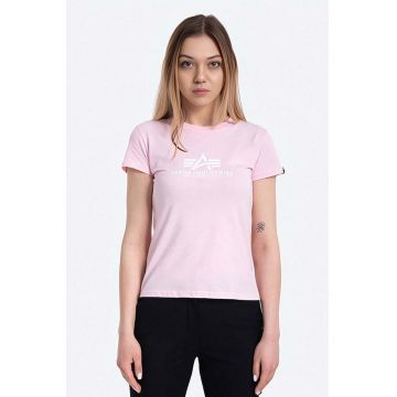 Alpha Industries tricou din bumbac New Basic T Wmn culoarea roz 196051.491-pink