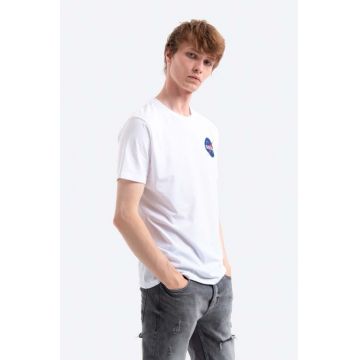 Alpha Industries tricou din bumbac Space Shuttle T culoarea alb, cu imprimeu 176507.09-white