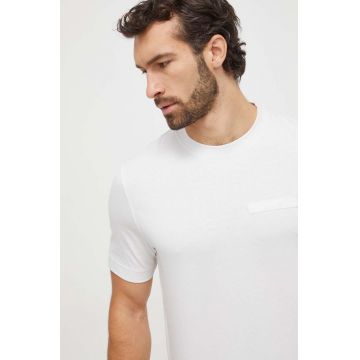 BOSS Orange tricou din bumbac bărbați, culoarea bej, uni 50505238