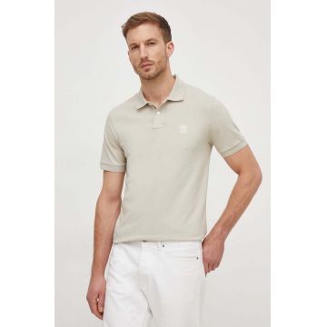 BOSS Orange tricou polo bărbați, culoarea verde, uni 50507803