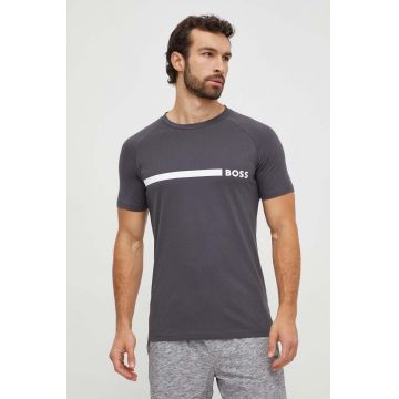 BOSS tricou din bumbac bărbați, culoarea gri, cu imprimeu 50517970