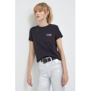 Levi's tricou din bumbac femei, culoarea negru