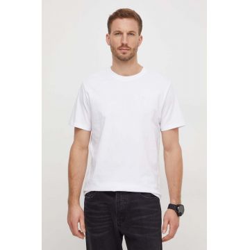 Pepe Jeans tricou din bumbac Connor barbati, culoarea alb, neted