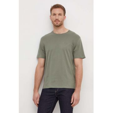 Pepe Jeans tricou din bumbac Connor barbati, culoarea verde, neted