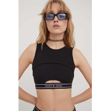 Tommy Jeans top femei, culoarea negru DW0DW17393