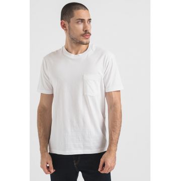 Tricou relaxed fit cu buzunar pe piept