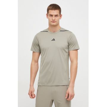 adidas Performance tricou de antrenament D4T culoarea verde, cu imprimeu IS3838