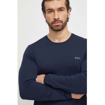 BOSS longsleeve lounge culoarea bleumarin, uni 50515390