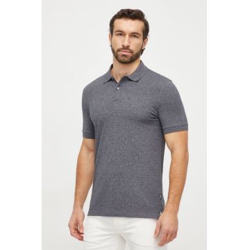 BOSS polo de bumbac culoarea gri, uni 50468301