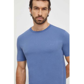 BOSS tricou din bumbac bărbați, culoarea violet, uni 50468347