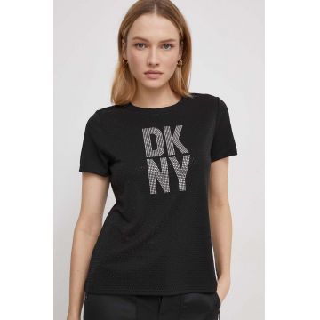 Dkny tricou femei, culoarea negru