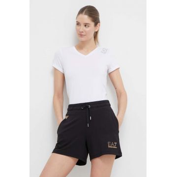 EA7 Emporio Armani tricou femei, culoarea alb