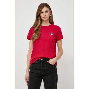 Karl Lagerfeld tricou din bumbac femei, culoarea rosu