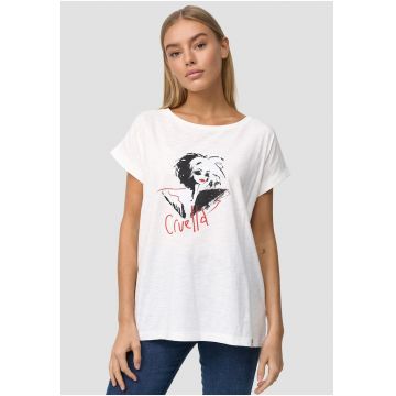 Tricou lejer cu imprimeu cu desene Devil Art Ecru 4003