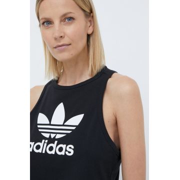 adidas Originals top Trefoil Tank femei, culoarea negru, IU0067