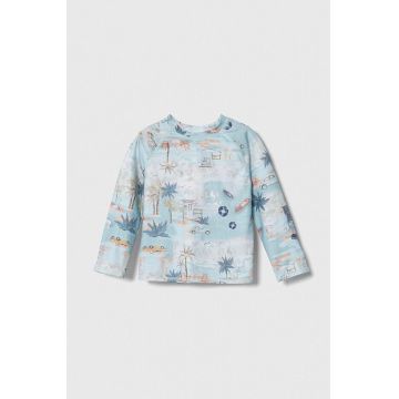 Jamiks longsleeve de baie pentru copii culoarea turcoaz