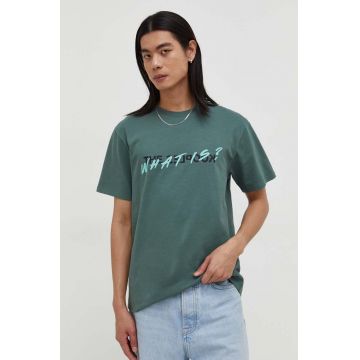 The Kooples tricou din bumbac barbati, culoarea verde, cu imprimeu